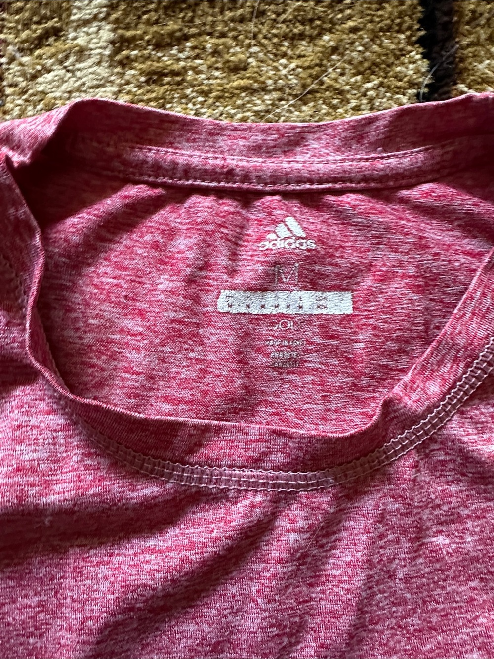 adidas Men’s Heather Raspberry Short Sleeve Performance Tee - Picture 4 of 8